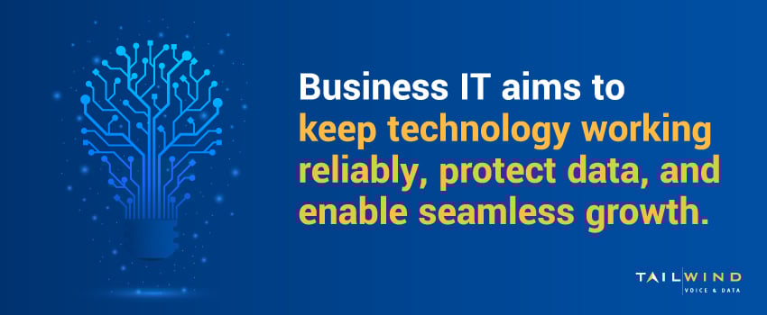 Business IT aims to keep technology working reliably, protect data, and enable seamless growth.