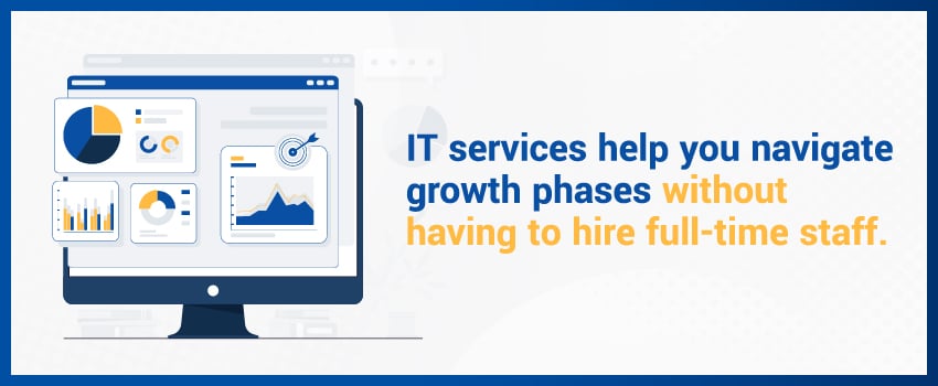 IT services help you navigate growth phases without having to hire full-time staff.