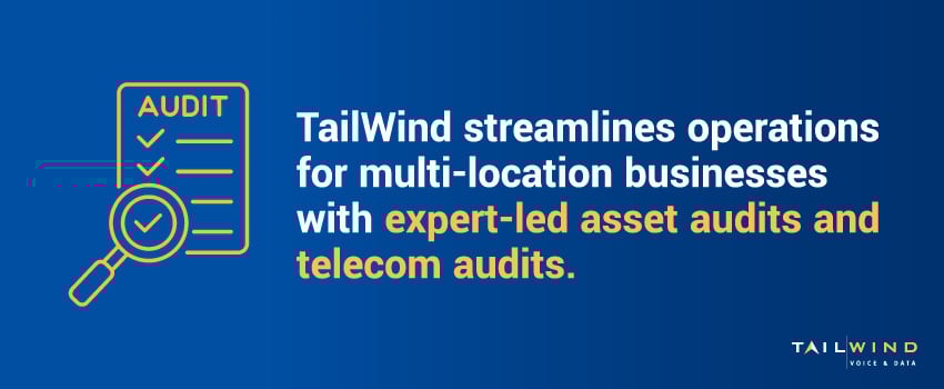TailWind streamlines operations for multi-location businesses with expert-led asset audits and telecom audits.