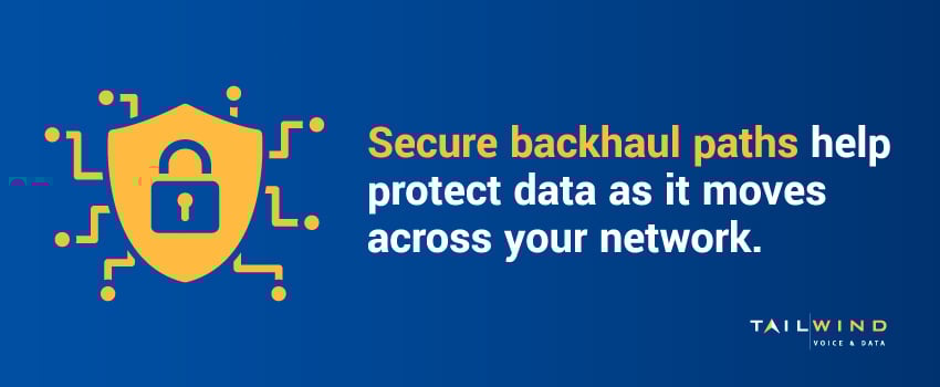 Secure backhaul paths help protect data as it moves across your network.