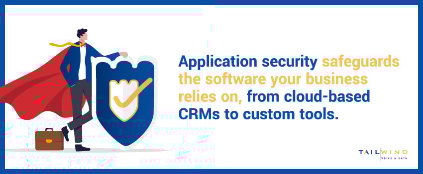 Application security safeguards the software your business relies on, from cloud-based CRMs to custom tools.
