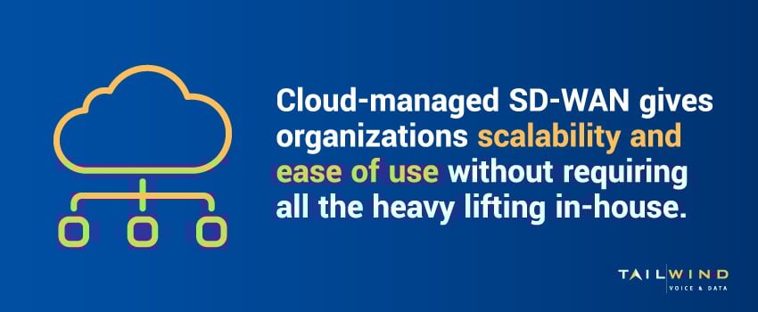 Cloud-managed SD-WAN gives organizations scalability and ease of use without requiring all the heavy lifting in-house.