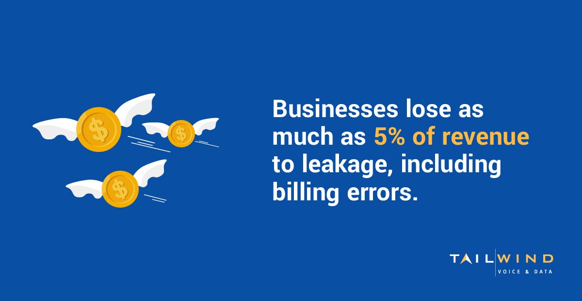 Businesses lose as much as 5% of revenue to leakage, including billing errors.